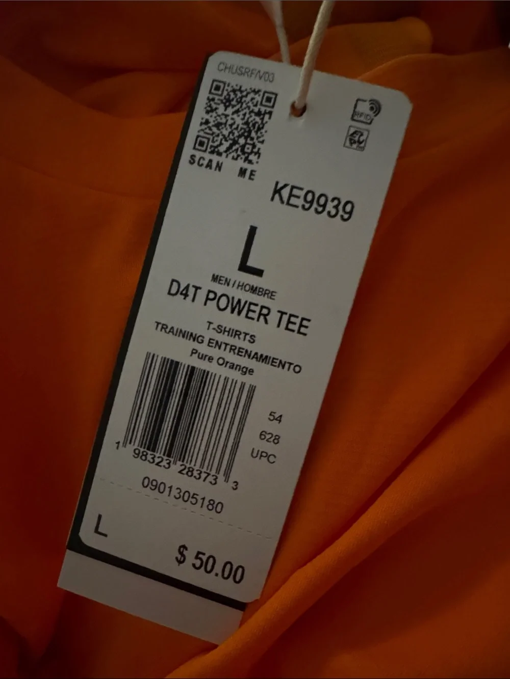 adidas Bright Orange Short-Sleeve Performance Tee